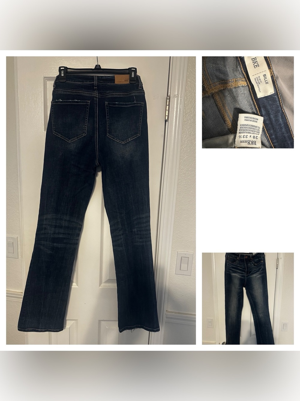 BKE Women's Billie Dark Blue Straight Leg Jeans